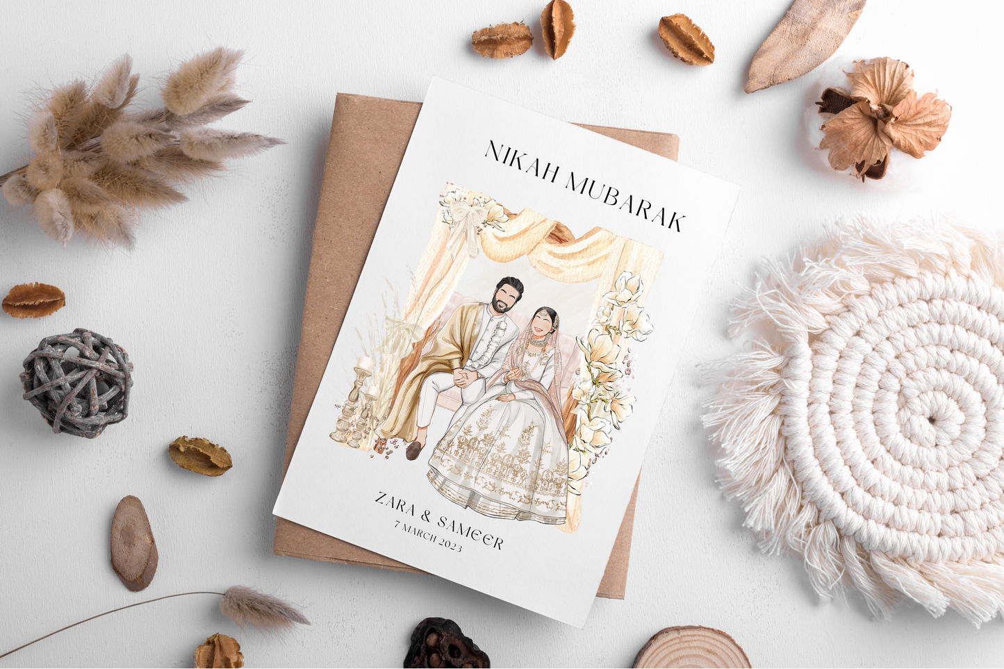 Muslim Wedding Card-Gold