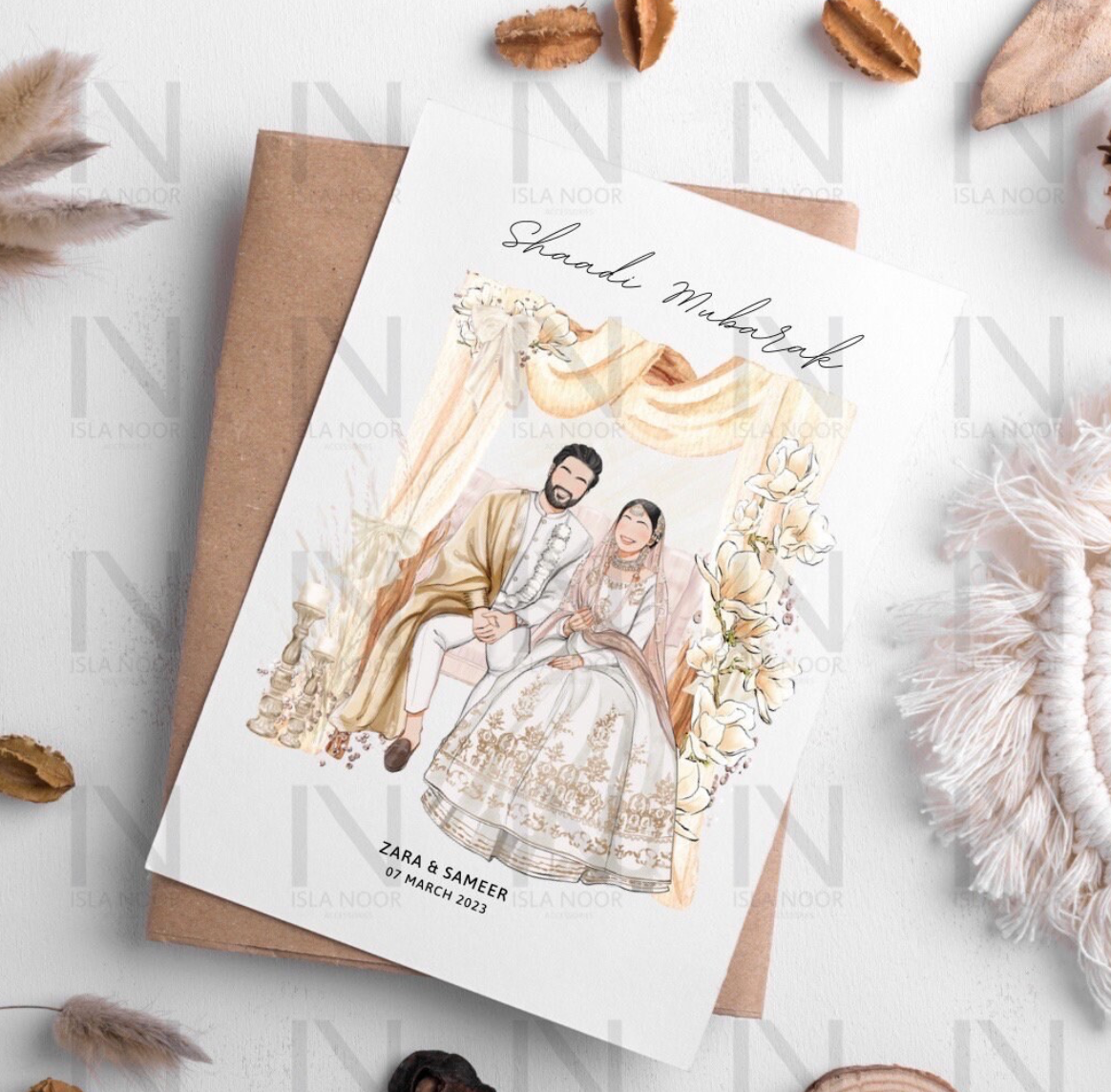 Muslim Wedding Card-Gold
