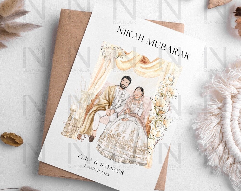 Muslim Wedding Card-Gold