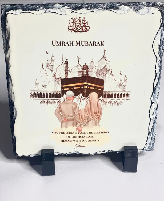 Umrah/Hajj Mubarak gift rock slate
