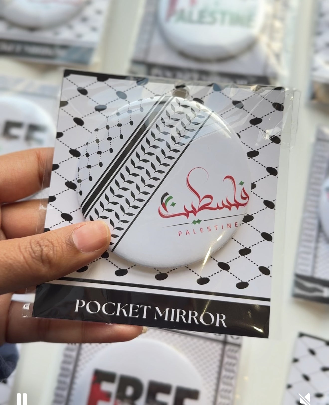 Handcrafted Kufiya Pocket Mirror