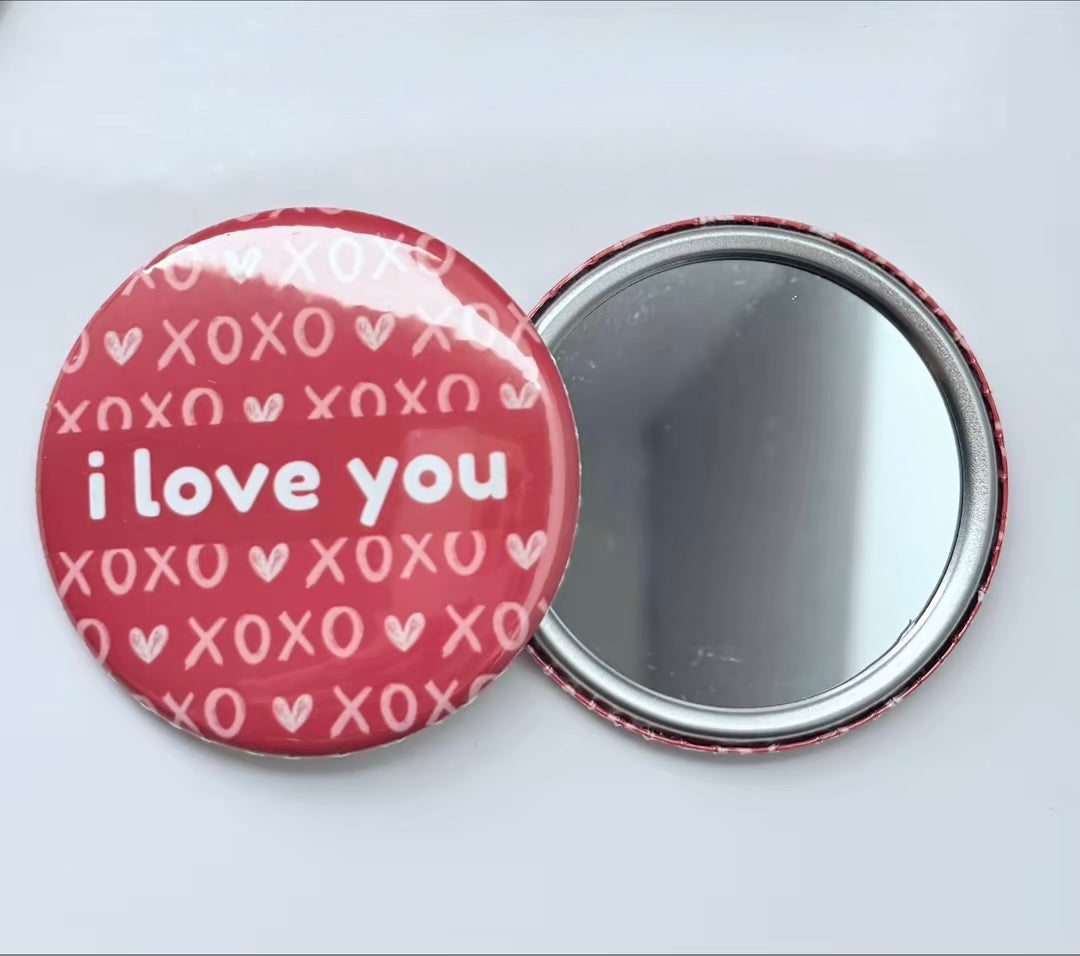 Personalised Handmade Pocket Mirror (58mm) | Cute Gift for Teens & Mums | On-the-Go Makeup Mirror
