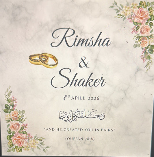 Custom wedding slate