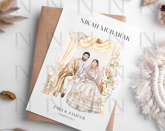 Muslim Wedding Card-Gold