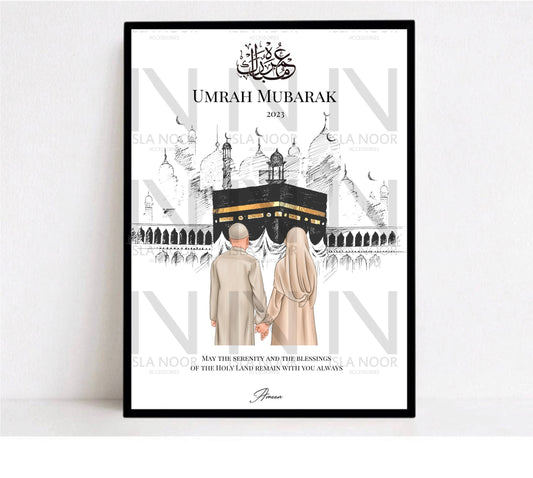 Umrah / Hajj Mubarak Muslim couple Framed  print