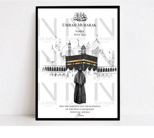 Umrah / Hajj Mubarak Muslim sister Framed  Gift