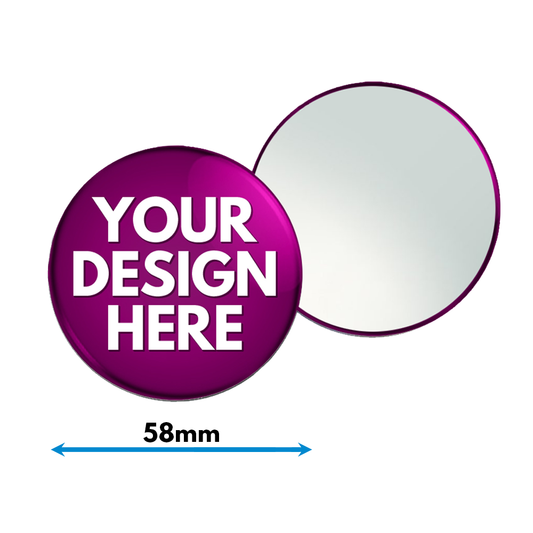 Handmade Personalised Pocket Mirrors (58mm & 75mm) – Custom Photo or Name Compact Mirrors